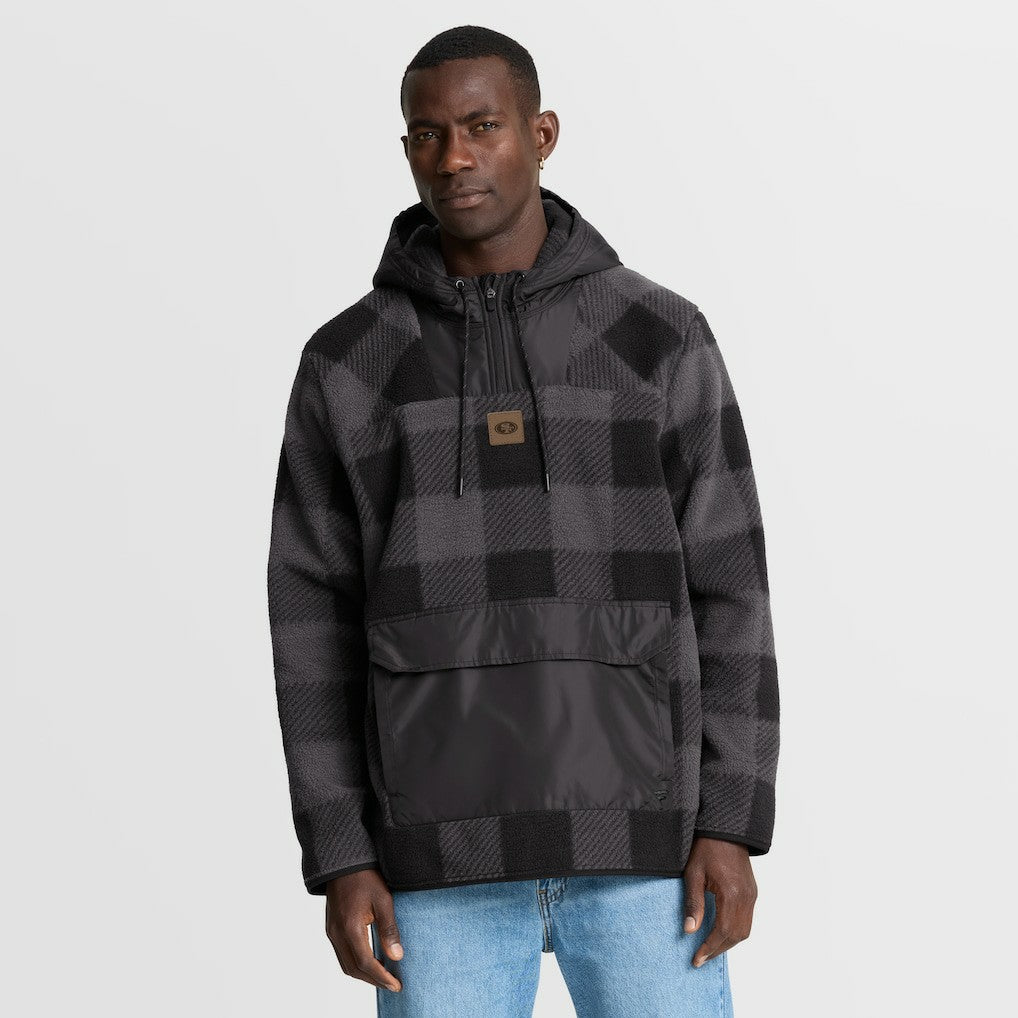 San Francisco 49ers Elements Plaid Polar Fleece Quarter-Zip Hoodie Black | Fanatics