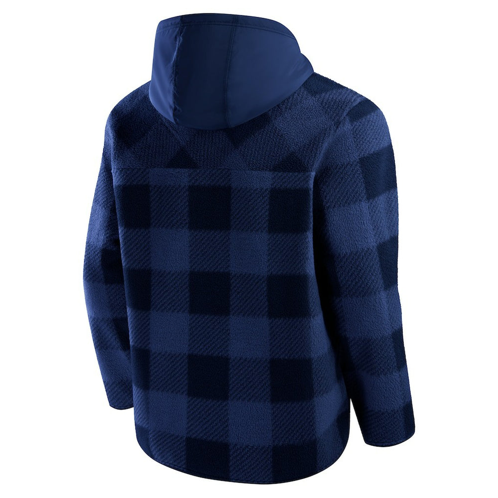 Denver Broncos Elements Plaid Polar Fleece Quarter-Zip Hoodie Navy | Fanatics