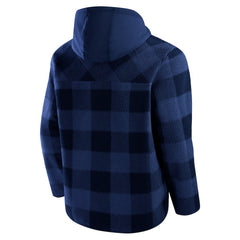 Denver Broncos Elements Plaid Polar Fleece Quarter-Zip Hoodie Navy | Fanatics