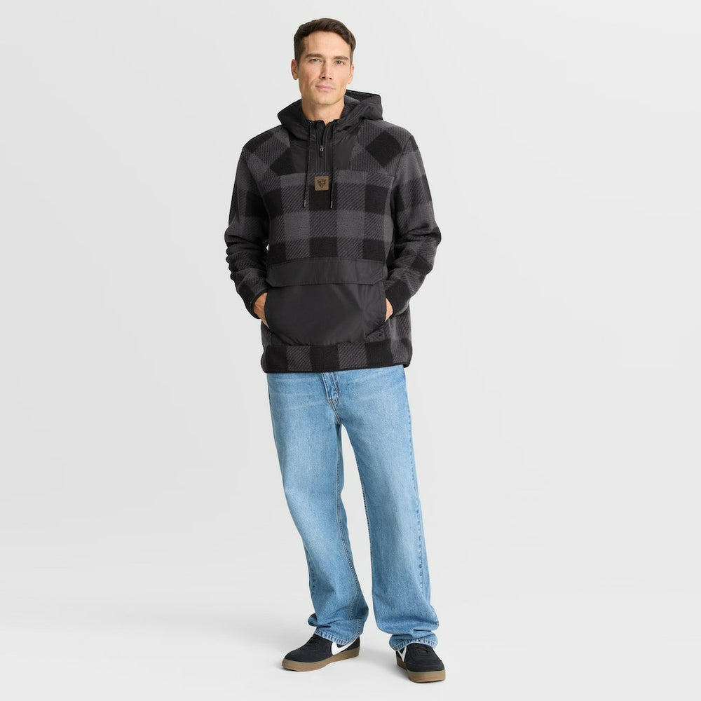 Chicago Bears Elements Plaid Polar Fleece Quarter-Zip Hoodie Black | Fanatics