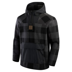 Green Bay Packers Elements Plaid Polar Fleece Quarter-Zip Hoodie Black | Fanatics