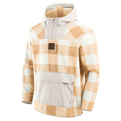 Pittsburgh Steelers Elements Plaid Polar Fleece Quarter-Zip Hoodie Tan | Fanatics