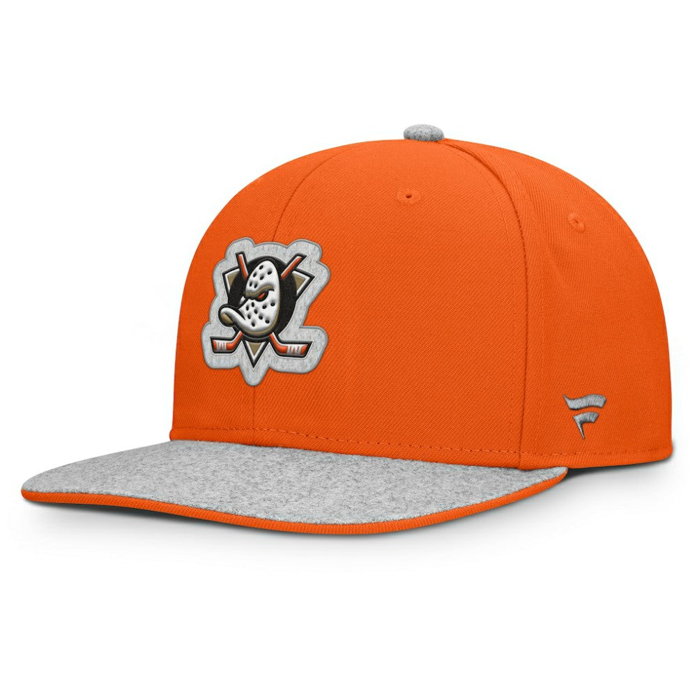 Anaheim Ducks Fanatics Fundamentals Loden Snapback Hat - Orange - NHL