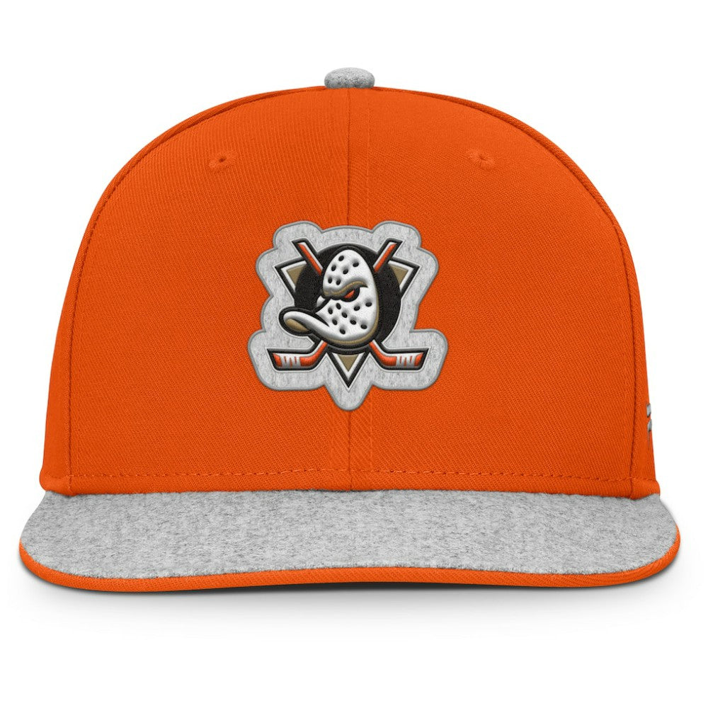 Anaheim Ducks Fanatics Fundamentals Loden Snapback Hat - Orange - NHL