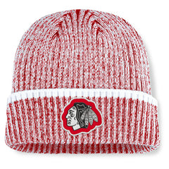Chicago Blackhawks Fanatics Fundamental Haze Cuffed Knit Hat - Red/White - NHL