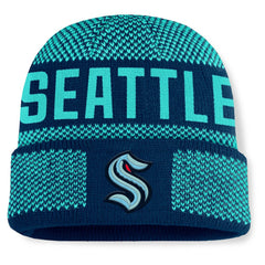 Seattle Kraken Fanatics Fundamentals Shelter Cuffed Knit Hat - Deep Sea Blue/Light Blue - NHL