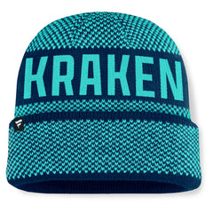 Seattle Kraken Fanatics Fundamentals Shelter Cuffed Knit Hat - Deep Sea Blue/Light Blue - NHL