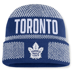 Toronto Maple Leafs Fanatics Fundamentals Shelter Cuffed Knit Hat - Blue/White - NHL
