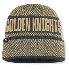 Vegas Golden Knights Fanatics Fundamentals Shelter Cuffed Knit Hat - Charcoal/Gold - NHL