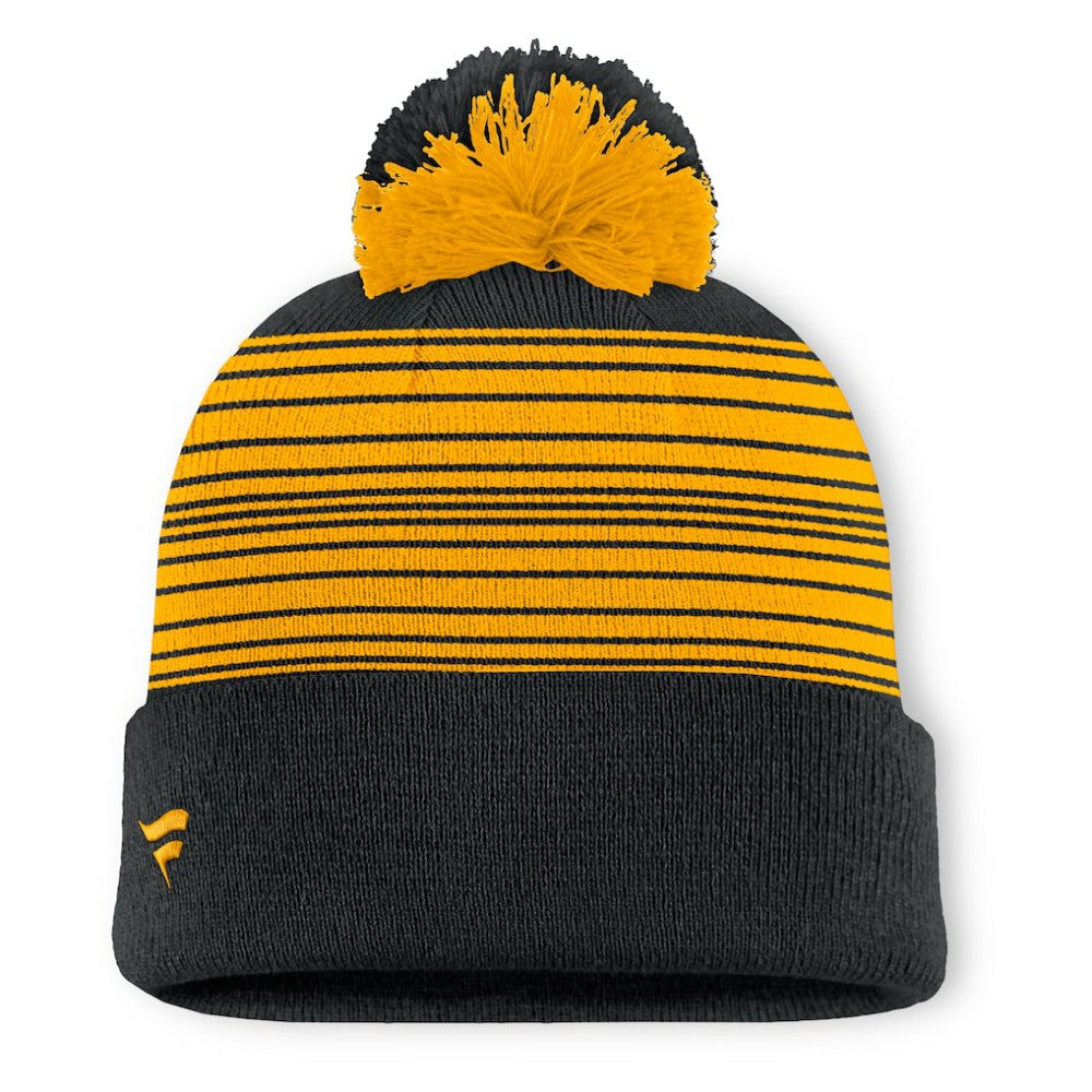 Boston Bruins Fanatics Fundamental Spirit Cuffed Pom Knit Hat - Black - NHL