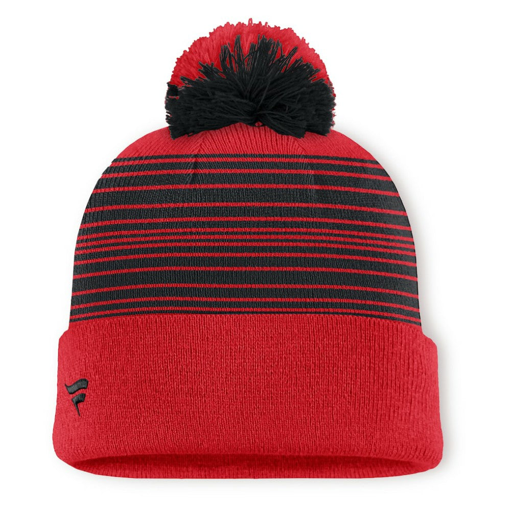Chicago Blackhawks Fanatics Fundamental Spirit Cuffed Pom Knit Hat - Red - NHL