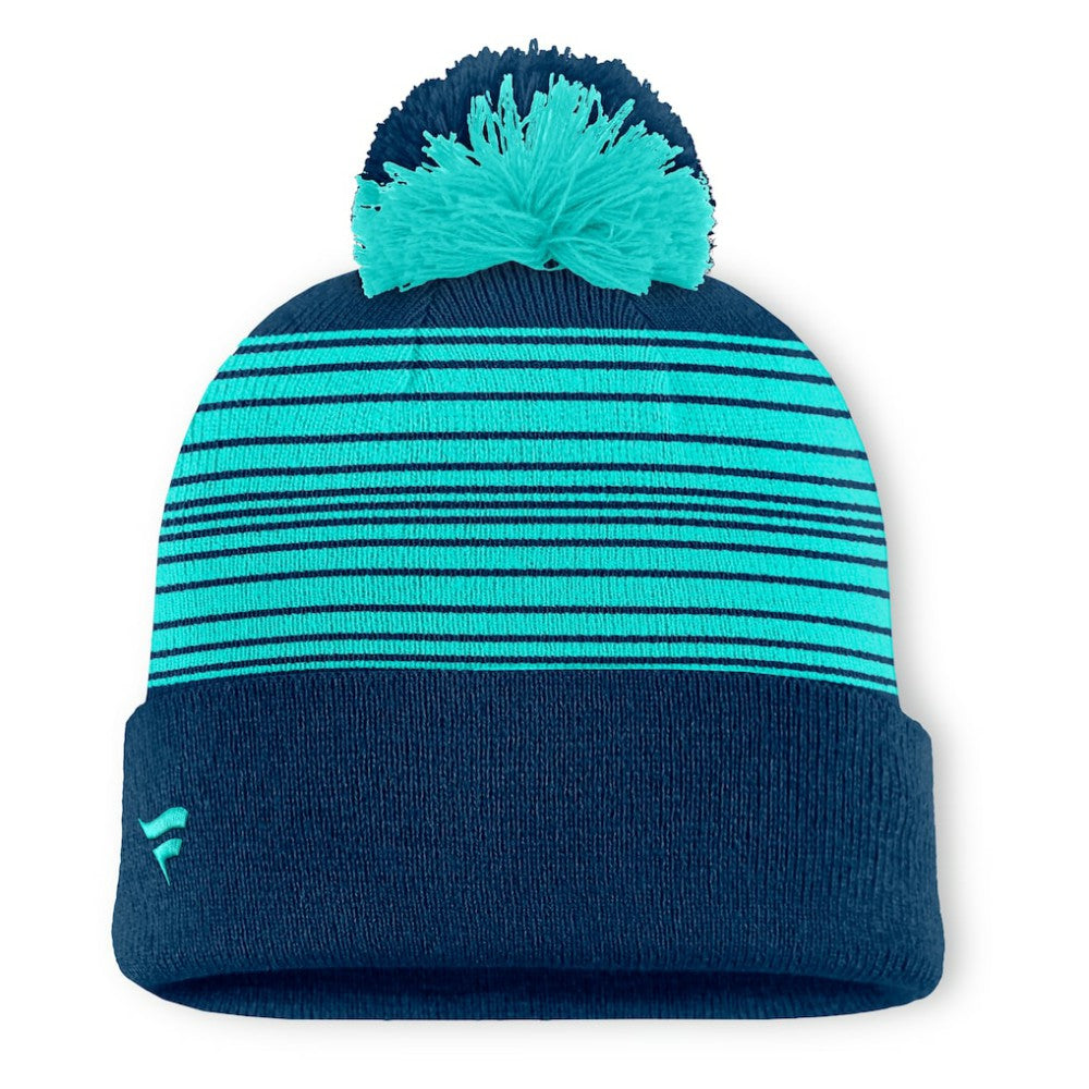 Seattle Kraken Fanatics Fundamental Spirit Cuffed Pom Knit Hat - Deep Sea Blue - NHL