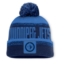 Winnipeg Jets Fanatics Fundamentals Thrive Cuffed Knit Hat with Pom - Navy/Blue - NHL