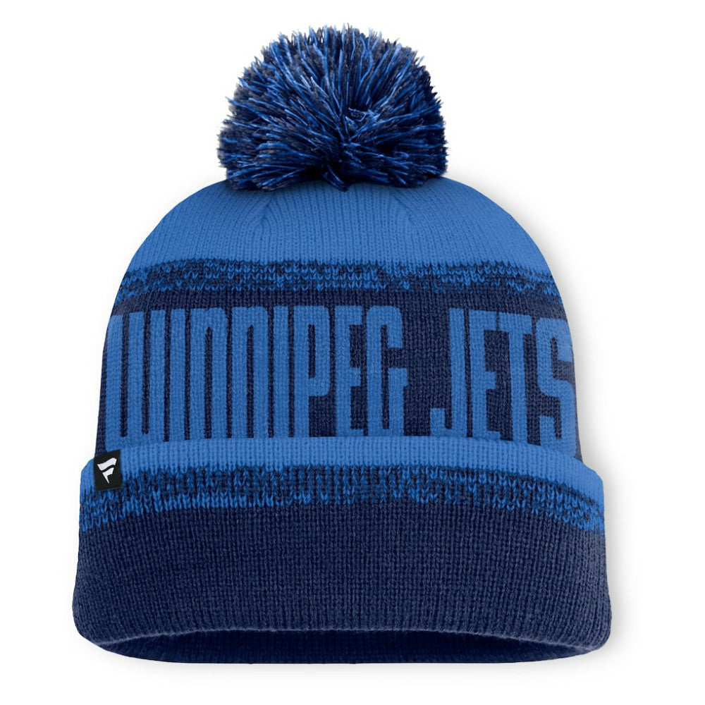 Winnipeg Jets Fanatics Fundamentals Thrive Cuffed Knit Hat with Pom - Navy/Blue - NHL