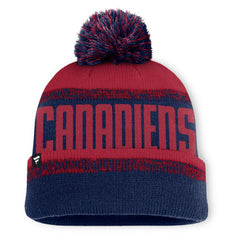 Montreal Canadiens Fanatics Fundamentals Thrive Cuffed Knit Hat with Pom - Navy/Red - NHL
