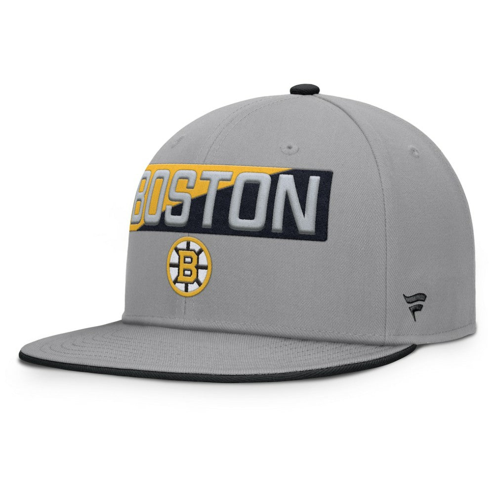 Boston Bruins Fanatics Fundamentals Duo Split Logo Snapback Hat - Gray - NHL
