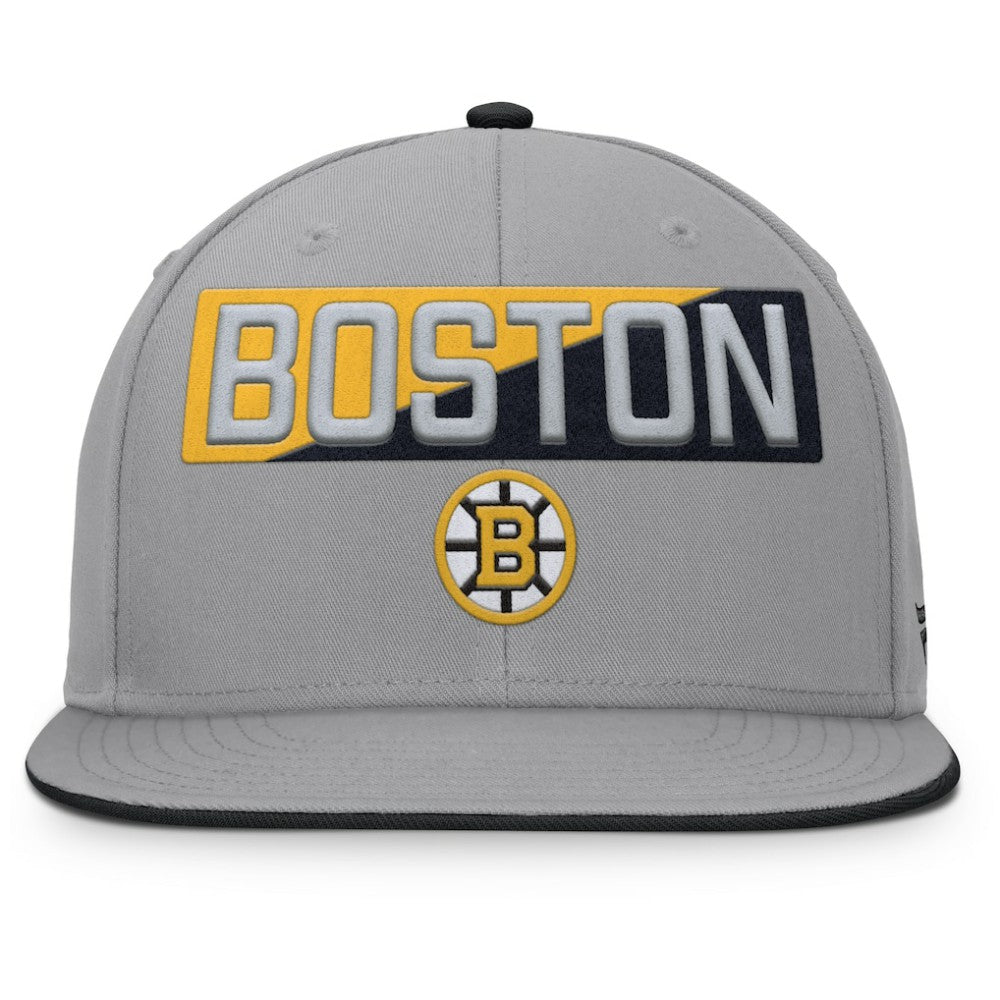Boston Bruins Fanatics Fundamentals Duo Split Logo Snapback Hat - Gray - NHL