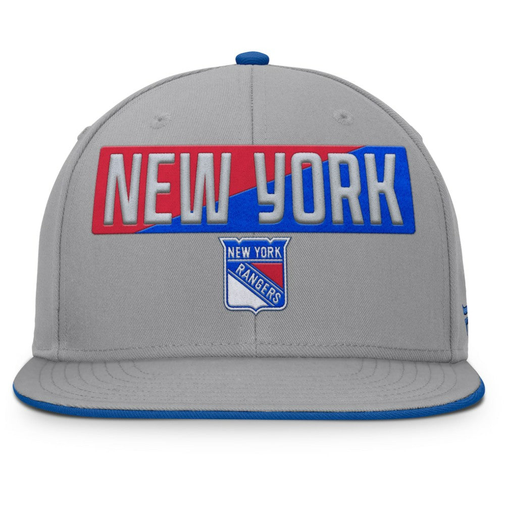 New York Rangers Fanatics Fundamentals Duo Split Logo Snapback Hat - Gray - NHL
