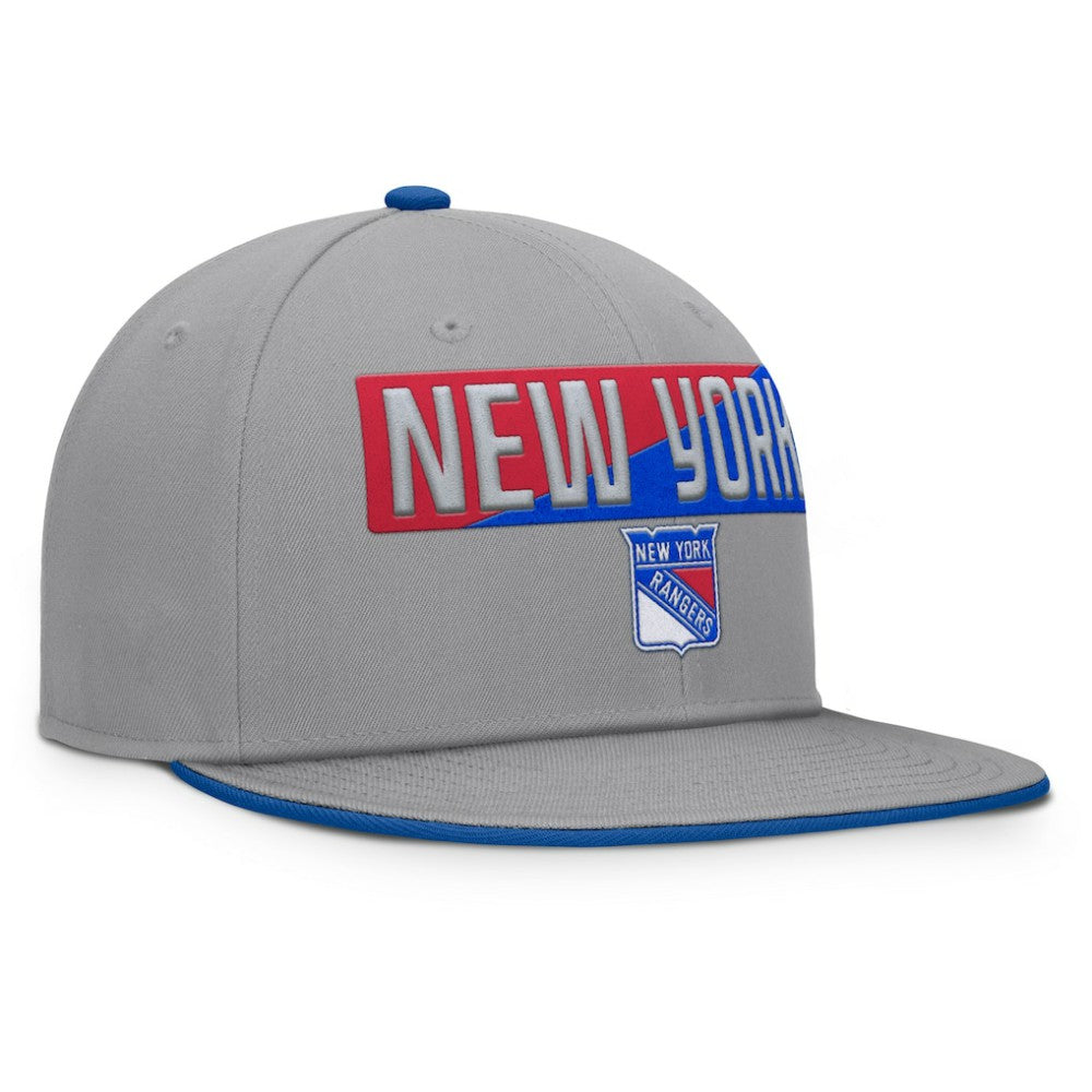 New York Rangers Fanatics Fundamentals Duo Split Logo Snapback Hat - Gray - NHL