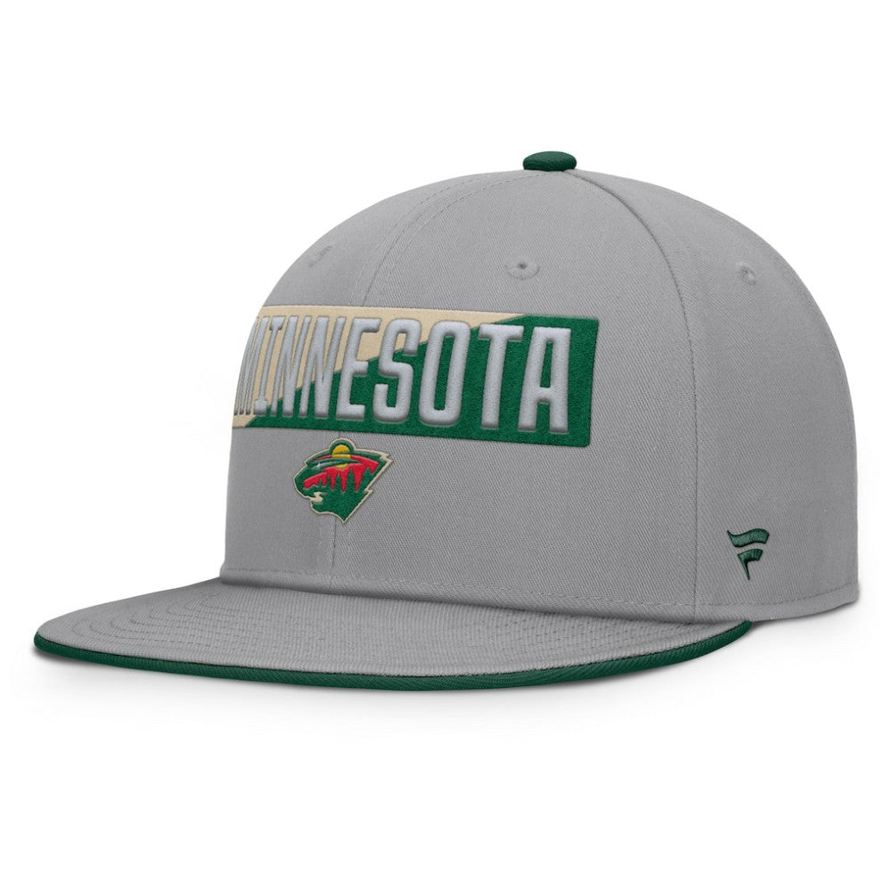 Minnesota Wild Fanatics Fundamentals Duo Split Logo Snapback Hat - Gray - NHL
