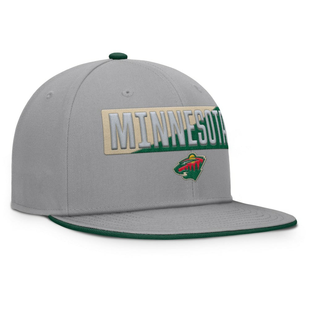 Minnesota Wild Fanatics Fundamentals Duo Split Logo Snapback Hat - Gray - NHL