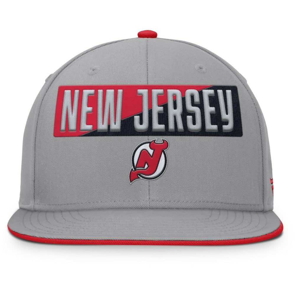 New Jersey Devils Fanatics Fundamentals Duo Split Logo Snapback Hat - Gray - NHL