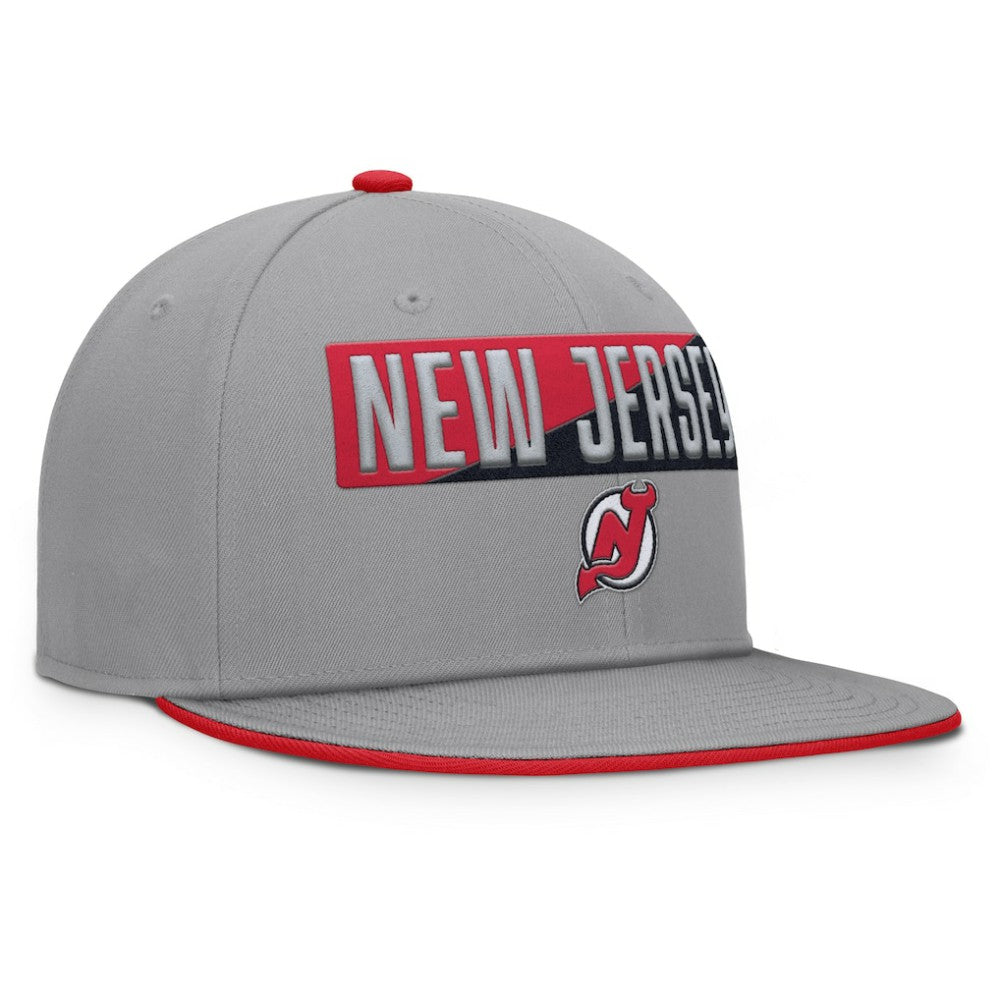 New Jersey Devils Fanatics Fundamentals Duo Split Logo Snapback Hat - Gray - NHL