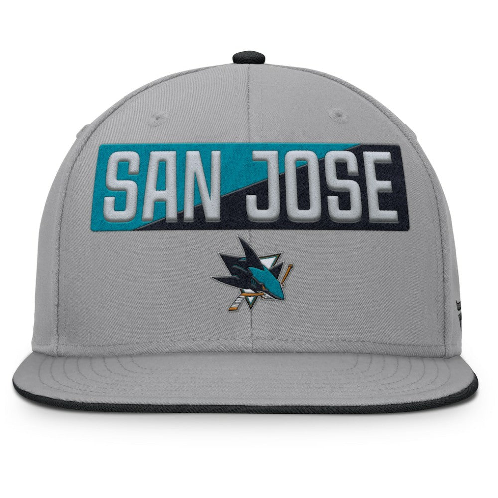 San Jose Sharks Fanatics Fundamentals Duo Split Logo Snapback Hat - Gray - NHL