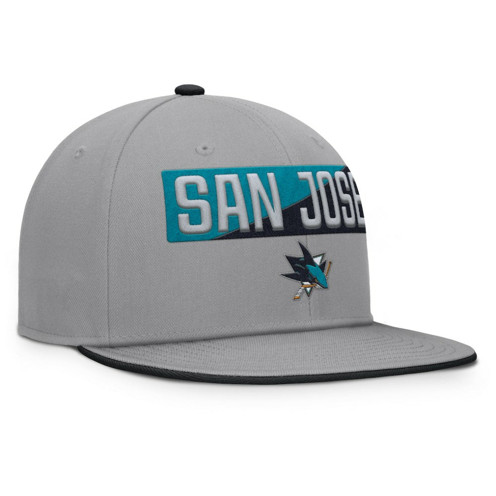 San Jose Sharks Fanatics Fundamentals Duo Split Logo Snapback Hat - Gray - NHL