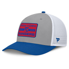 New York Rangers Fanatics Fundamental Adapt Trucker Adjustable Hat - Gray/Blue - NHL