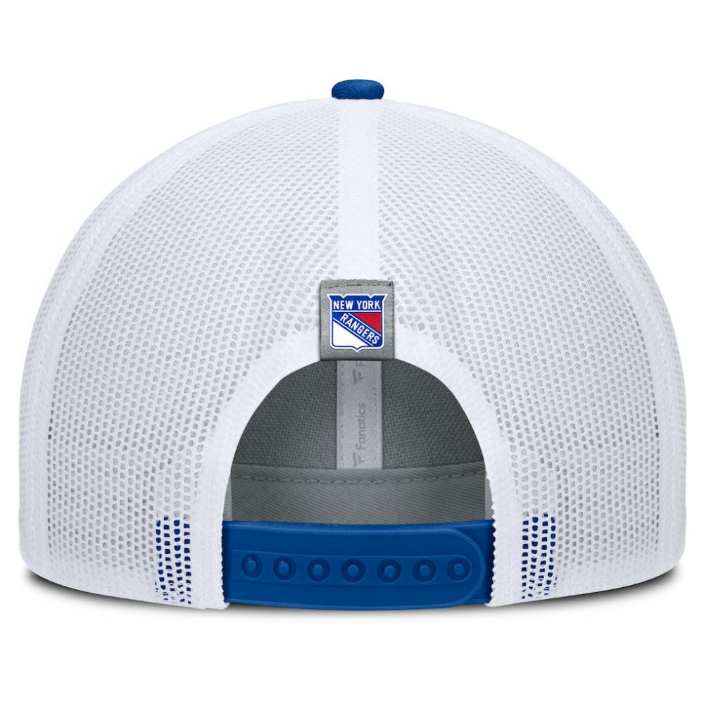 New York Rangers Fanatics Fundamental Adapt Trucker Adjustable Hat - Gray/Blue - NHL