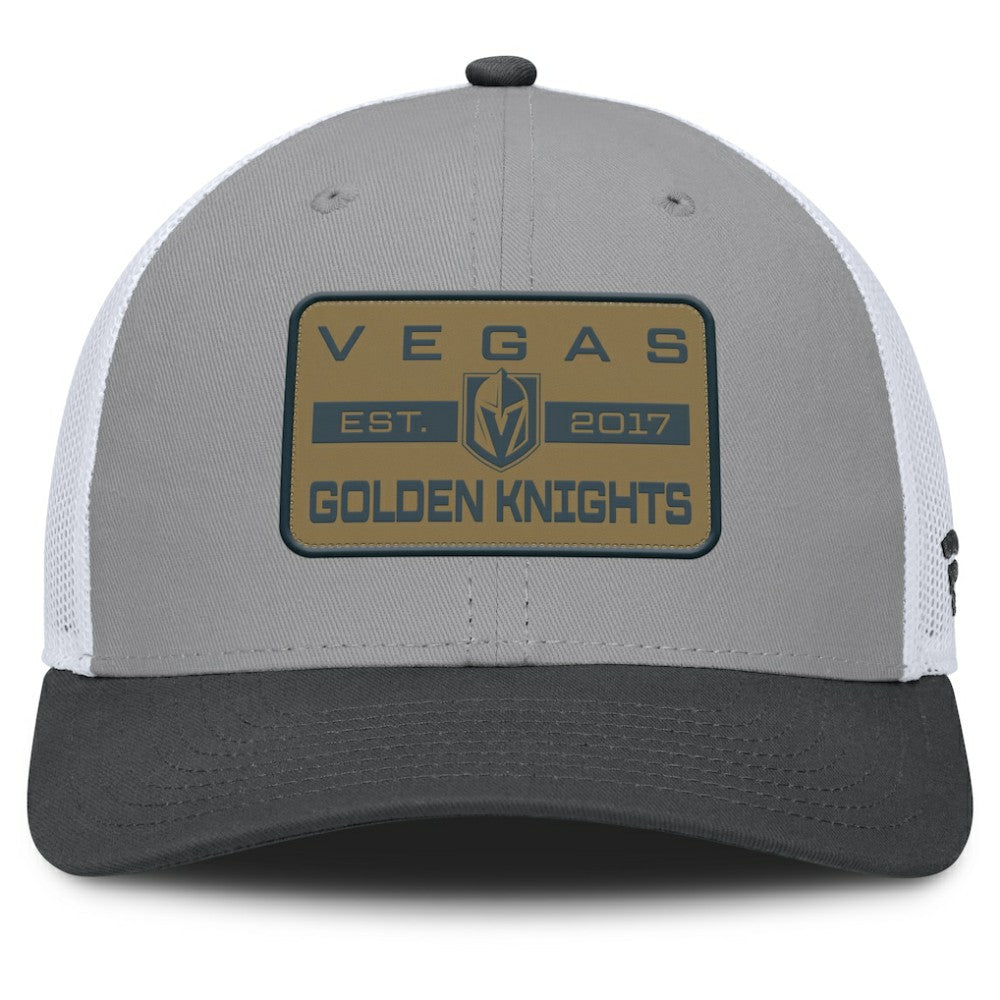 Vegas Golden Knights Fanatics Fundamental Adapt Trucker Adjustable Hat - Gray/Charcoal - NHL