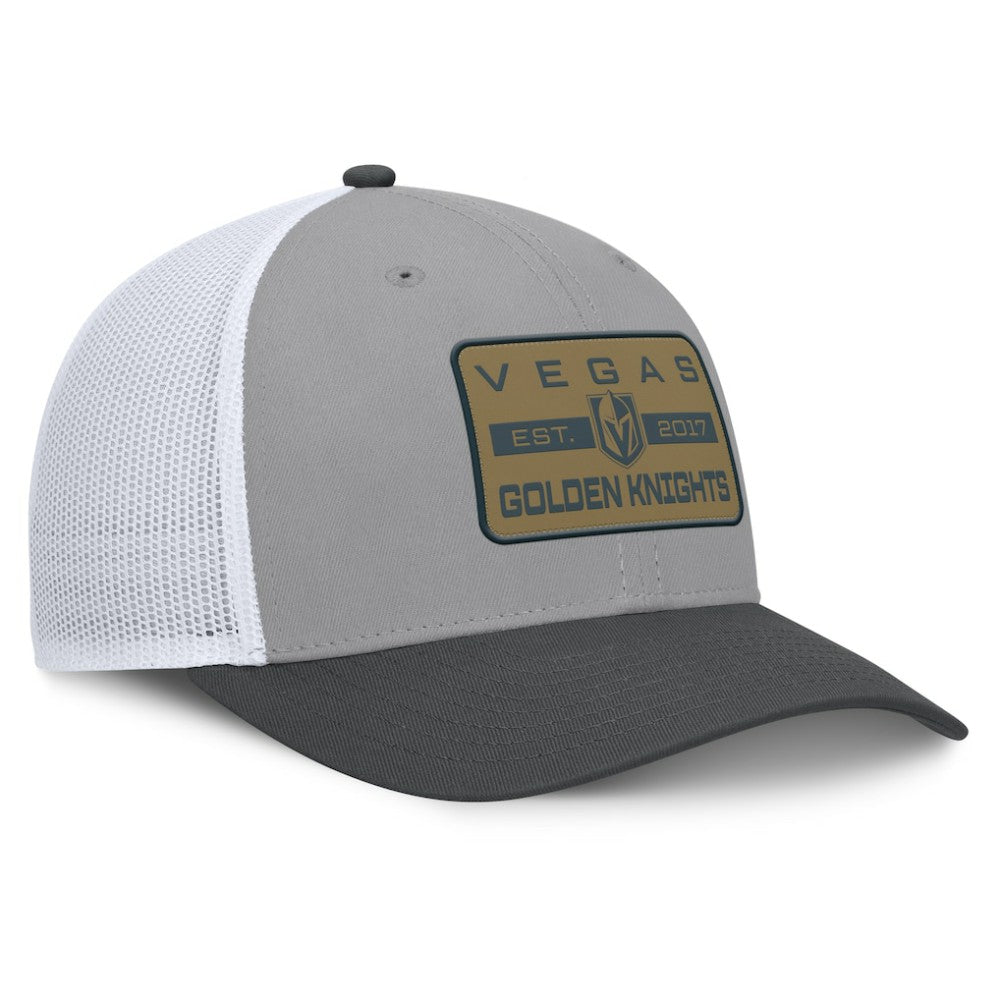 Vegas Golden Knights Fanatics Fundamental Adapt Trucker Adjustable Hat - Gray/Charcoal - NHL