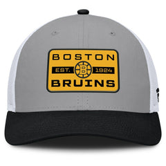 Boston Bruins Fanatics Fundamental Adapt Trucker Adjustable Hat - Gray/Black - NHL