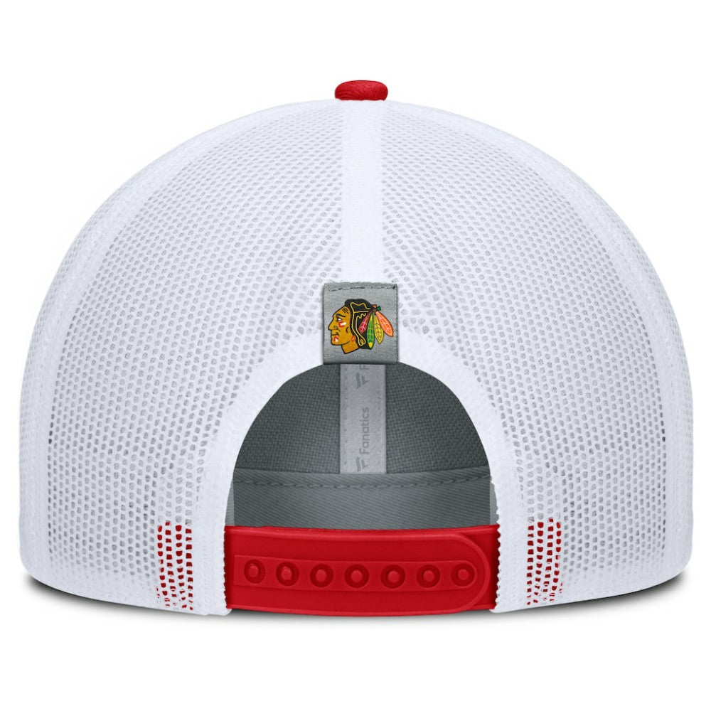 Chicago Blackhawks Fanatics Fundamental Adapt Trucker Adjustable Hat - Gray/Red - NHL