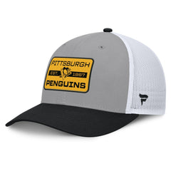 Pittsburgh Penguins Fanatics Fundamental Adapt Trucker Adjustable Hat - Gray/Black - NHL