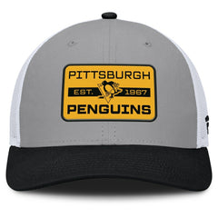 Pittsburgh Penguins Fanatics Fundamental Adapt Trucker Adjustable Hat - Gray/Black - NHL