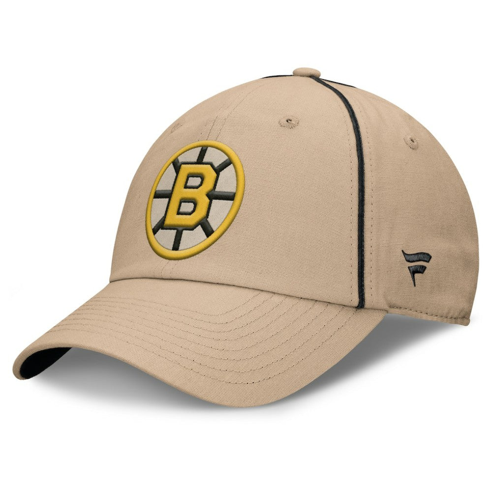 Boston Bruins Fanatics Heritage Setoff Adjustable Hat - Tan - NHL