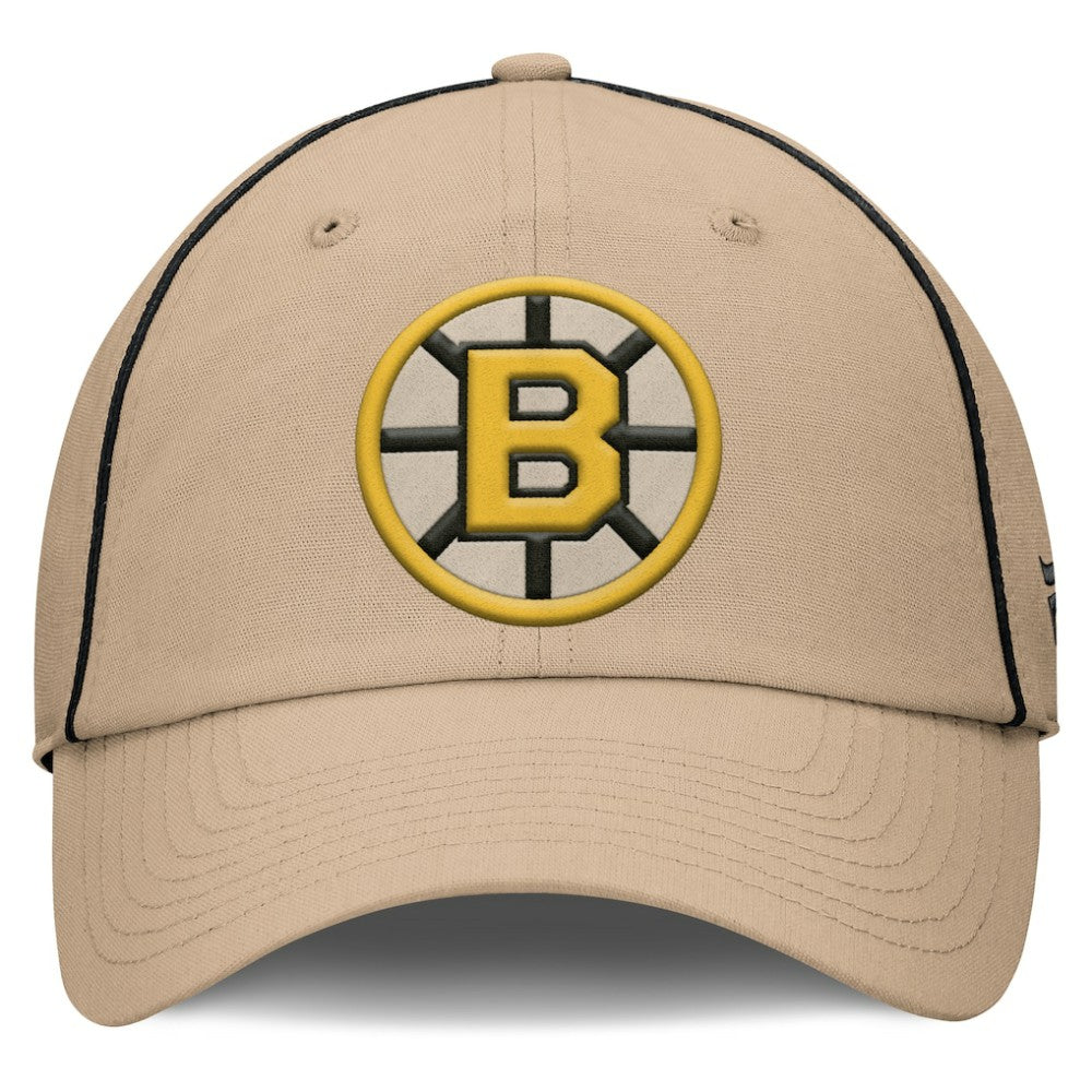 Boston Bruins Fanatics Heritage Setoff Adjustable Hat - Tan - NHL