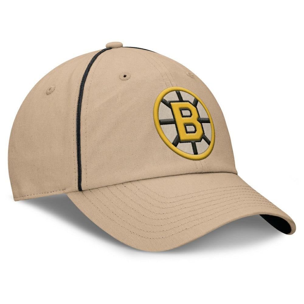 Boston Bruins Fanatics Heritage Setoff Adjustable Hat - Tan - NHL