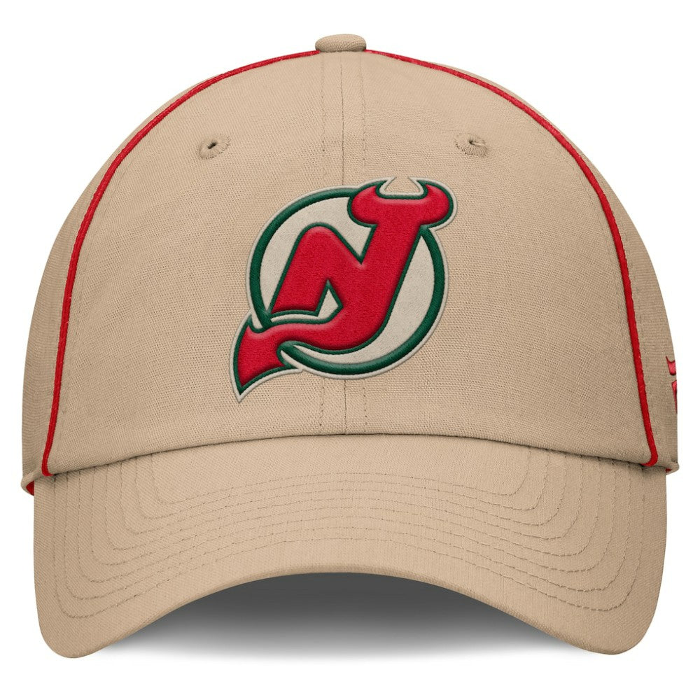 New Jersey Devils Fanatics Heritage Setoff Adjustable Hat - Tan - NHL