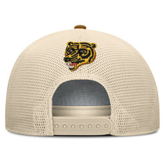 Boston Bruins Fanatics Heritage Fetch A-Frame Trucker Adjustable Hat - Brown/Cream - NHL