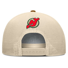 New Jersey Devils Fanatics Heritage Fetch A-Frame Trucker Adjustable Hat - Brown/Cream - NHL