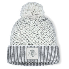 Chicago Blackhawks Fanatics Women's Fundamental Mist Cuffed Knit Hat with Pom - White/Gray - NHL