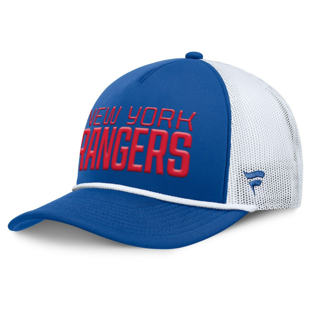 New York Rangers Fanatics Heritage Dutch A-Frame Trucker Adjustable Hat - Blue/White - NHL