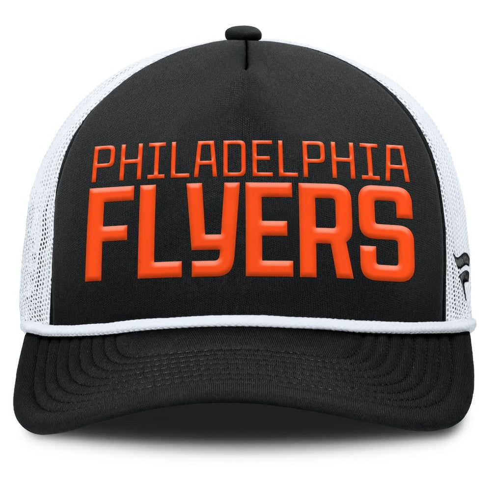 Philadelphia Flyers Fanatics Heritage Dutch A-Frame Trucker Adjustable Hat - Black/White - NHL