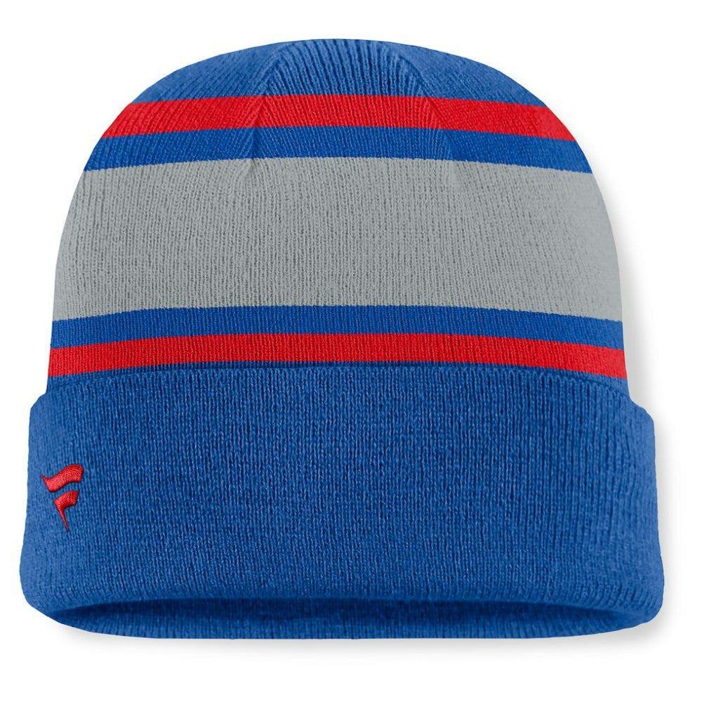 New York Rangers Fanatics Heritage Varsity Cuffed Knit Hat - Blue - NHL