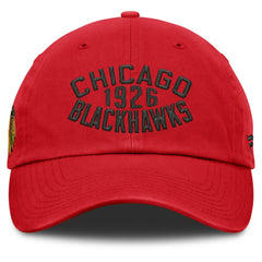 Chicago Blackhawks Fanatics Fundamentals Archer Adjustable Hat - Red - NHL