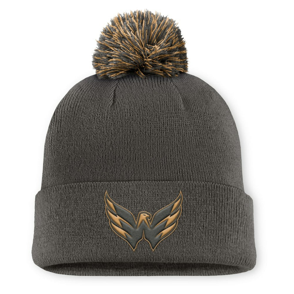 Washington Capitals Fanatics Authentic Pro Military Appreciation Cuffed Knit Hat with Pom - Charcoal - NHL