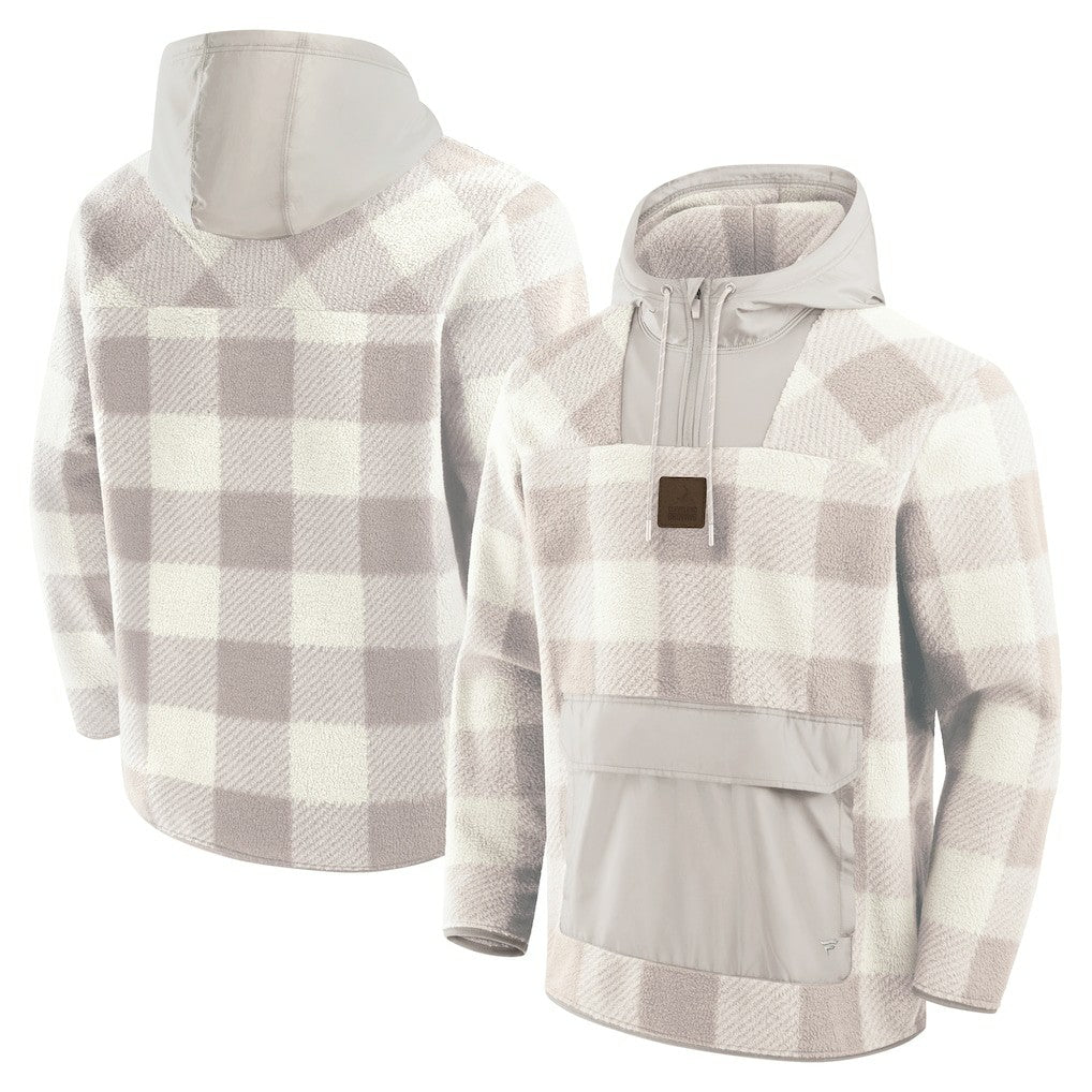 Cleveland Browns Elements Plaid Polar Fleece Quarter-Zip Hoodie Gray | Fanatics